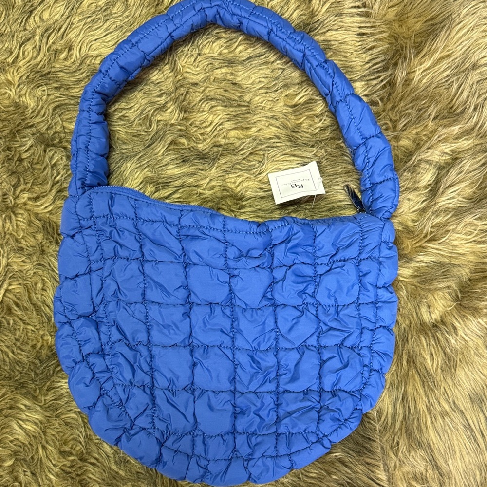 Blue Quilted Shoulder Bag - Stylish Women's Handbag